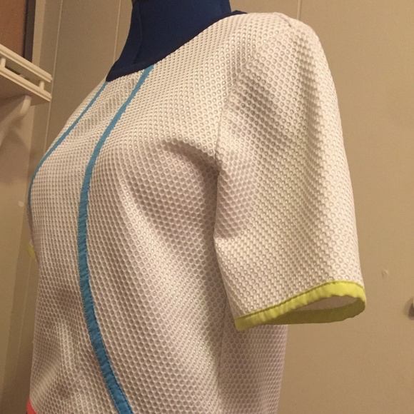 DO+BE white multicolored scoop neck blouse - Picture 4 of 8